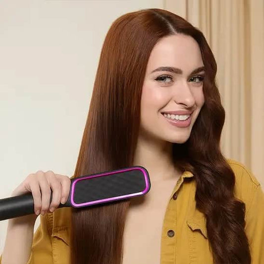 Brosse chauffante 2-en-1 professionnelle pour brushing parfait à domicile